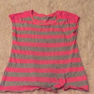 striped pink justice shirt💖